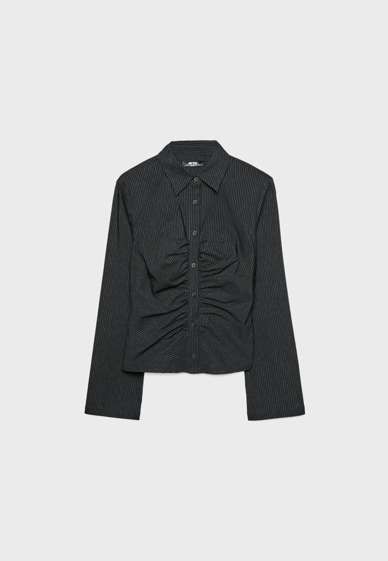 Рубашка с оборками в полоску