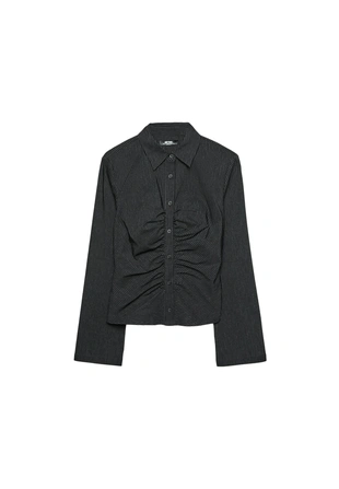 Рубашка с оборками в полоску- Заказать в России