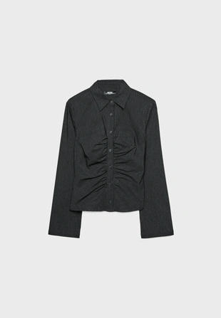 Рубашка с оборками в полоску- Заказать в России