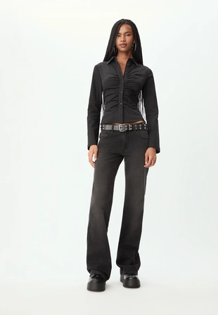 Рубашка с оборками в полоску- Заказать в России