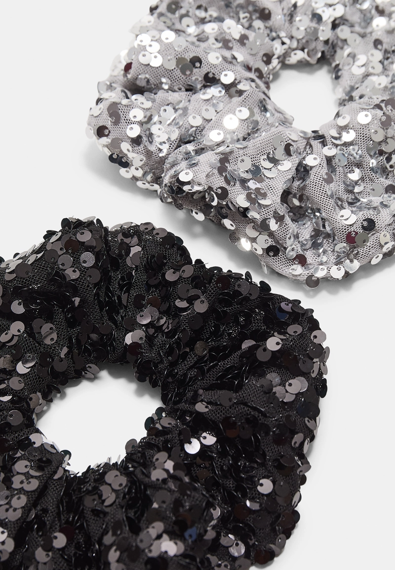 Набор из 2 резинок для волос с пайетками