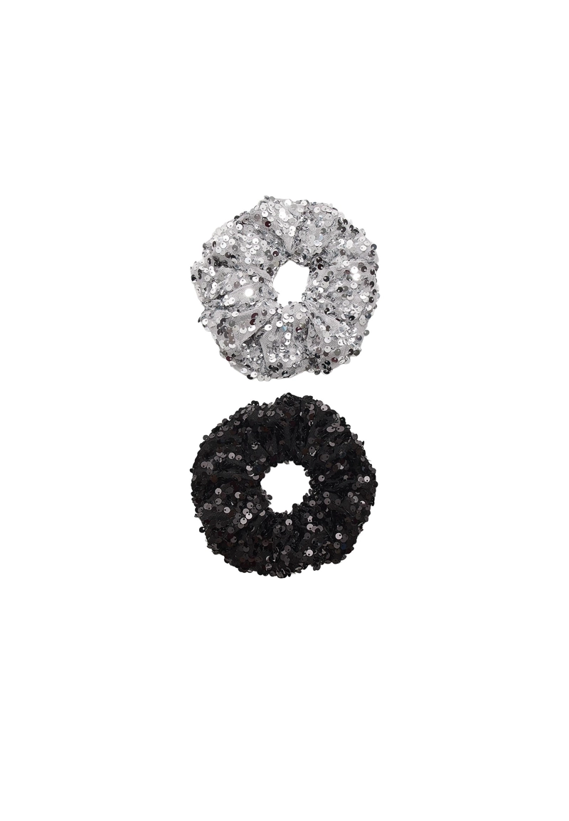 Набор из 2 резинок для волос с пайетками