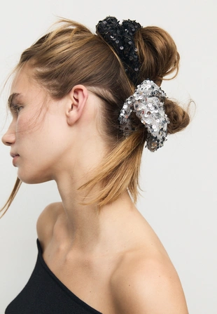 Набор из 2 резинок для волос с пайетками- Заказать в России