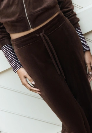 Бархатные брюки-джоггеры- Заказать в России