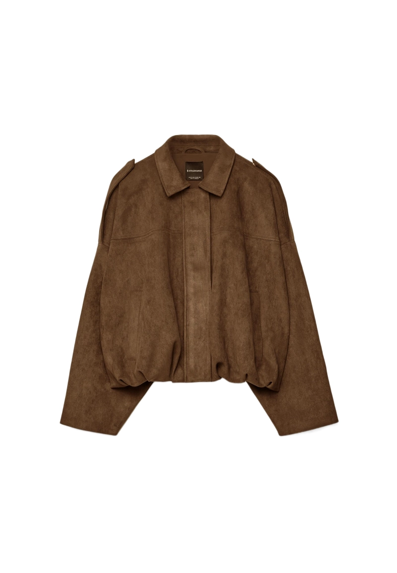 Куртка-бомбер из искусственной замши