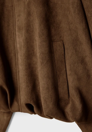 Куртка-бомбер из искусственной замши- Заказать в России