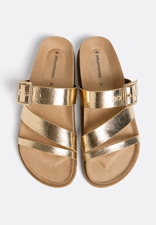 Сандалии на плоской подошве с ремешками- Заказать в России