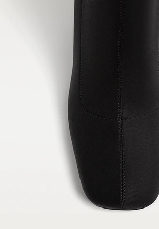 Ботильоны на каблуке из плотной синтетической ткани- Заказать в России