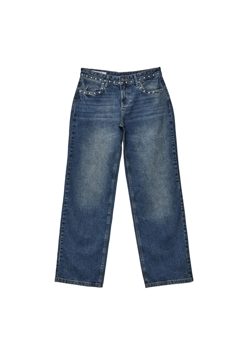 Джинсы baggy с заклепками