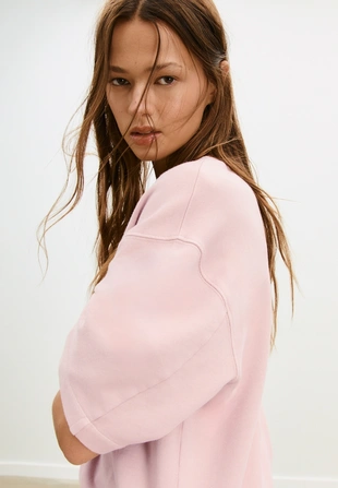 Толстовка с короткими рукавами с эффектом потертости- Заказать в России