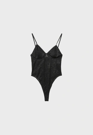 Боди на бретелях с кружевом- Заказать в России