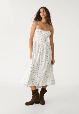 Длинное платье с принтом- Заказать в России