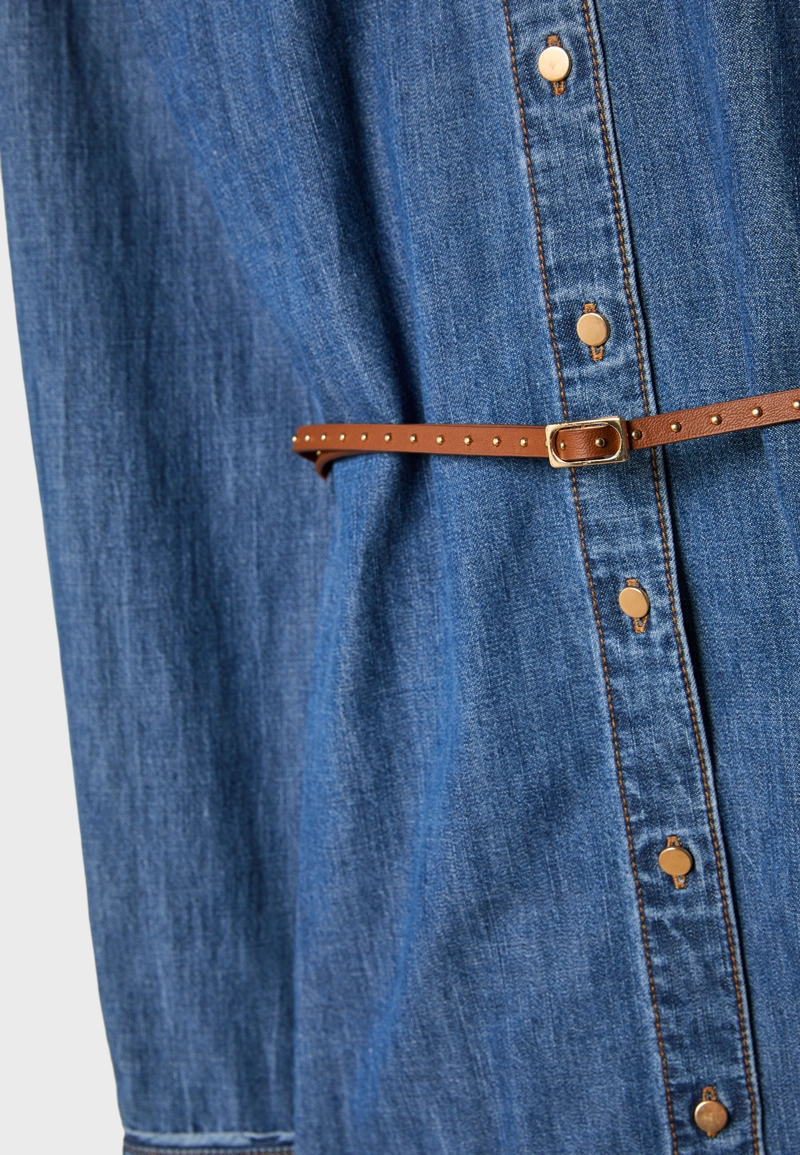 Джинсовая рубашка с ремнем