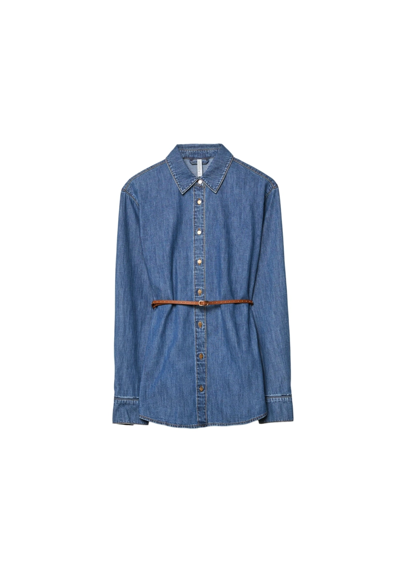 Джинсовая рубашка с ремнем