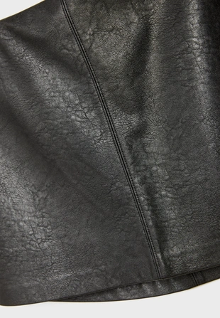 Мини-юбка-шорты из искусственной кожи- Заказать в России