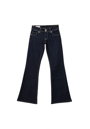 Джинсы клеш с низкой посадкой и двумя пуговицами- Заказать в России