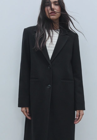 Длинное прямое пальто- Заказать в России