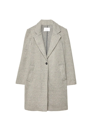 Пальто миди с пуговицами и принтом- Заказать в России