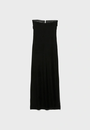 Длинное бархатное платье с U-образным вырезом- Заказать в России