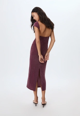 Платье миди с открытой спиной- Заказать в России