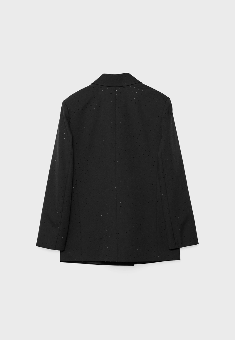 ДВУБОРТНЫЙ ПИДЖАК С БЛЕСТЯЩЕЙ ОТДЕЛКОЙ