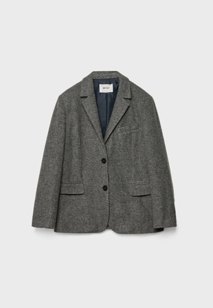 Объемный пиджак с узором в елочку- Заказать в России