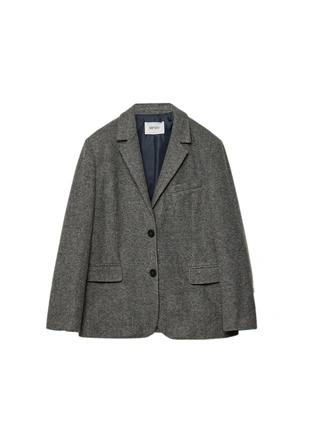 Объемный пиджак с узором в елочку- Заказать в России