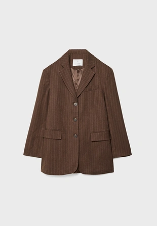 Объемный пиджак в полоску- Заказать в России