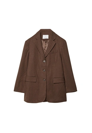 Объемный пиджак в полоску- Заказать в России