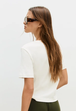 Футболка с флокированным принтом- Заказать в России