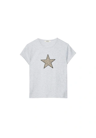 Футболка со звездой и леопардовым принтом- Заказать в России