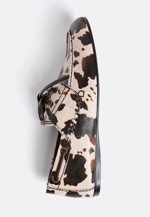 Мягкие лоферы с анималистичным принтом- Заказать в России