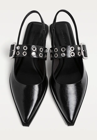 Туфли-мюли на плоской подошве с пряжкой- Заказать в России