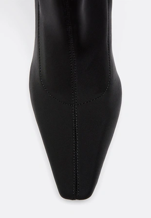 Ботинки из плотной синтетической ткани на шпильке- Заказать в России