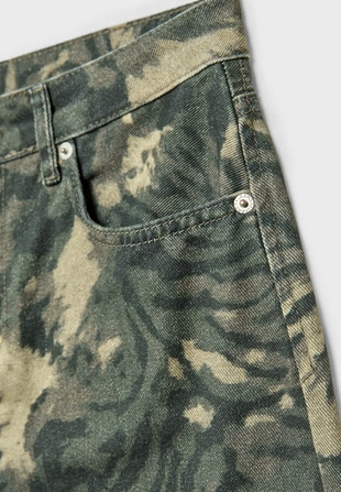 Широкие брюки с принтом и низкой посадкой- Заказать в России