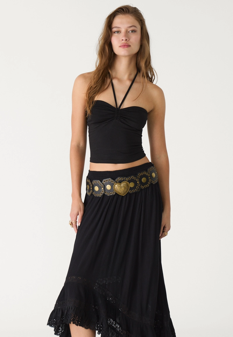 Топ-бандо с завязками и горловиной халтер