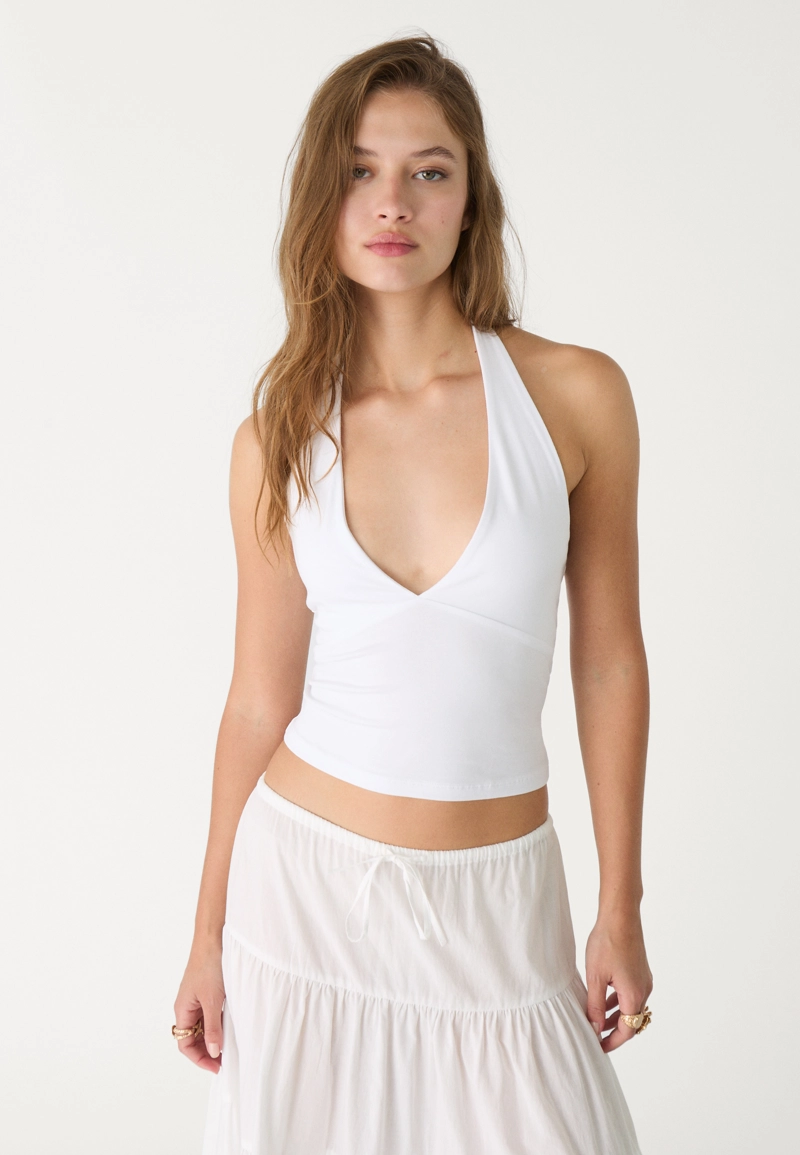 Топ халтер с V-образным вырезом