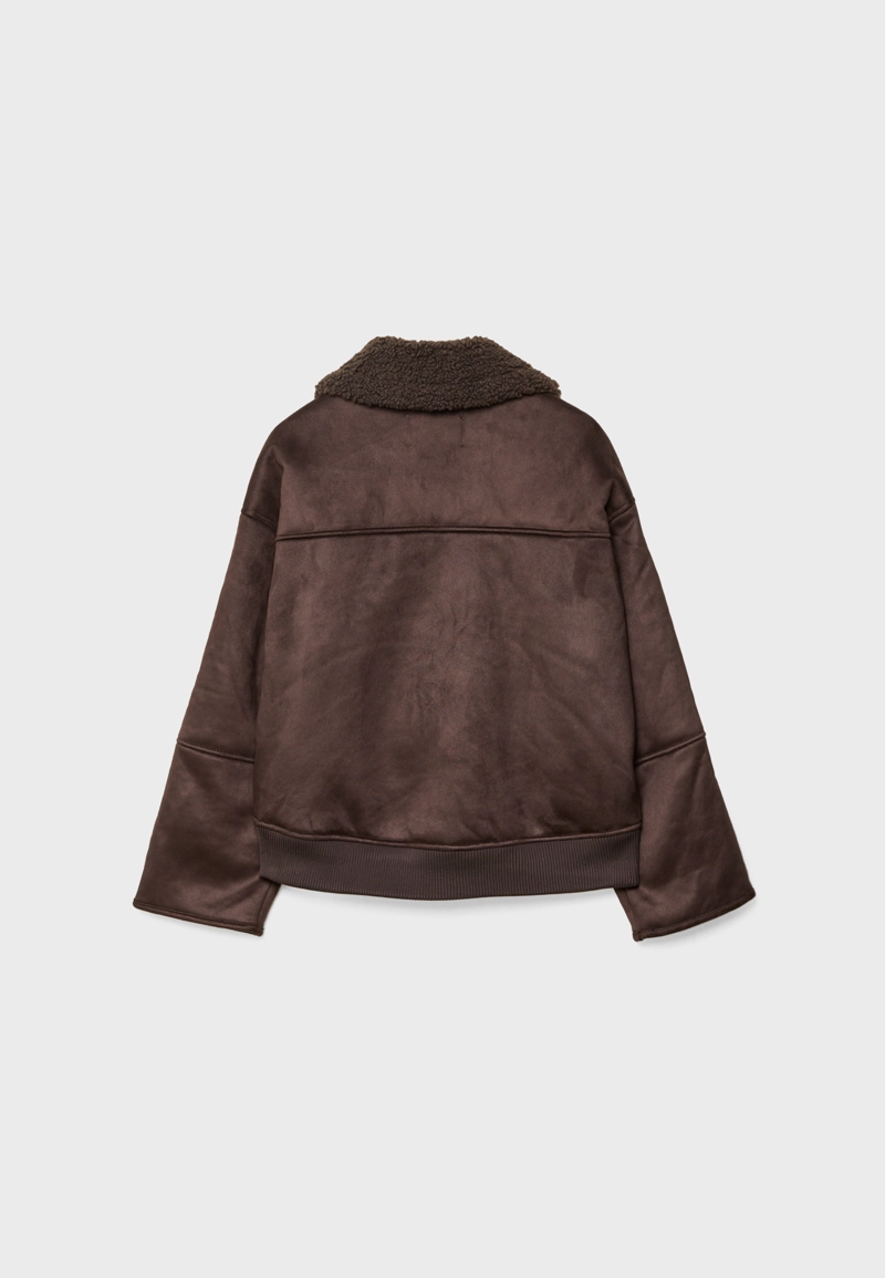 Двусторонняя куртка с комбинированным воротником