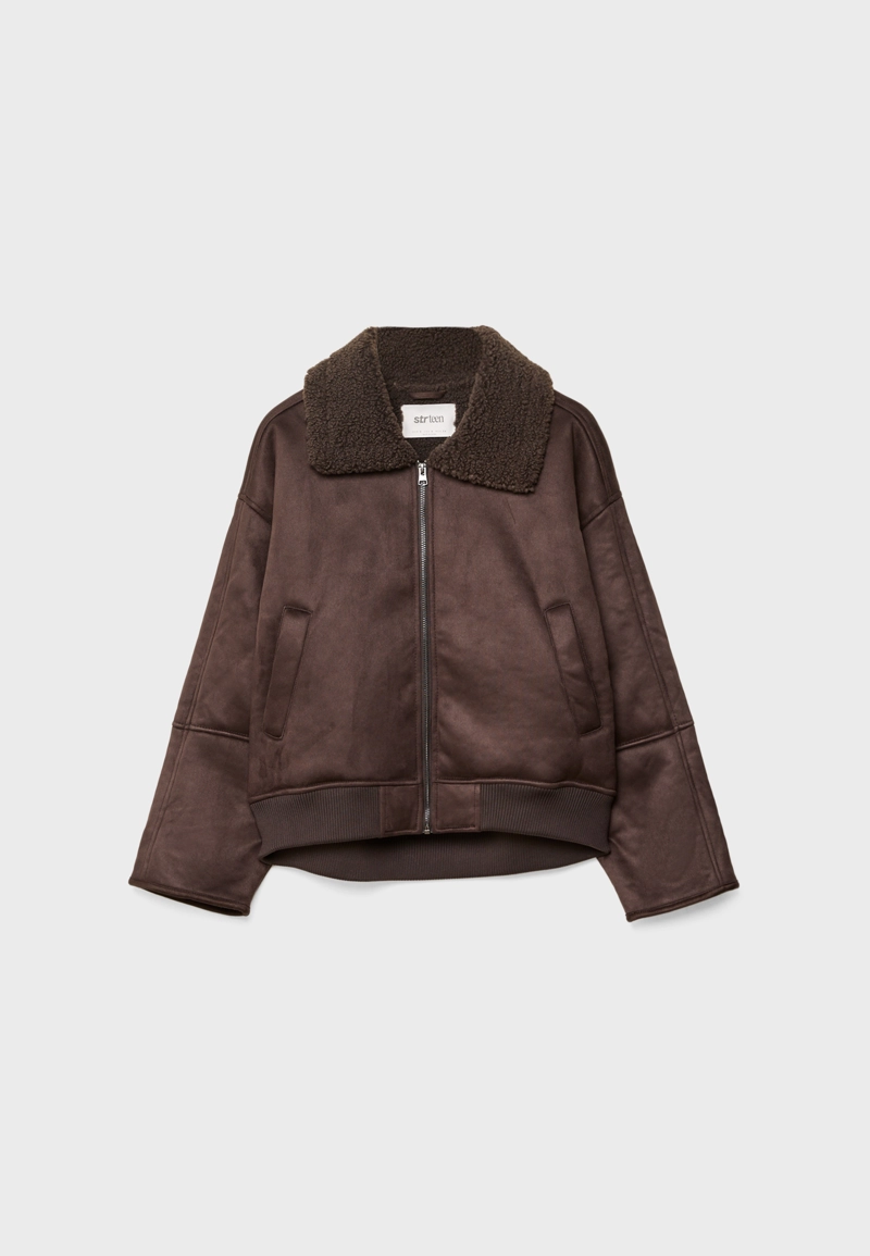 Двусторонняя куртка с комбинированным воротником