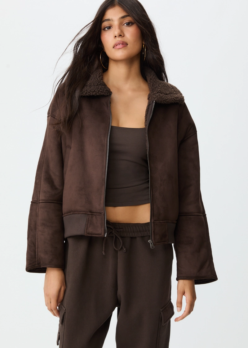 Двусторонняя куртка с комбинированным воротником