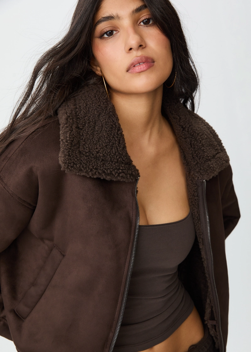 Двусторонняя куртка с комбинированным воротником