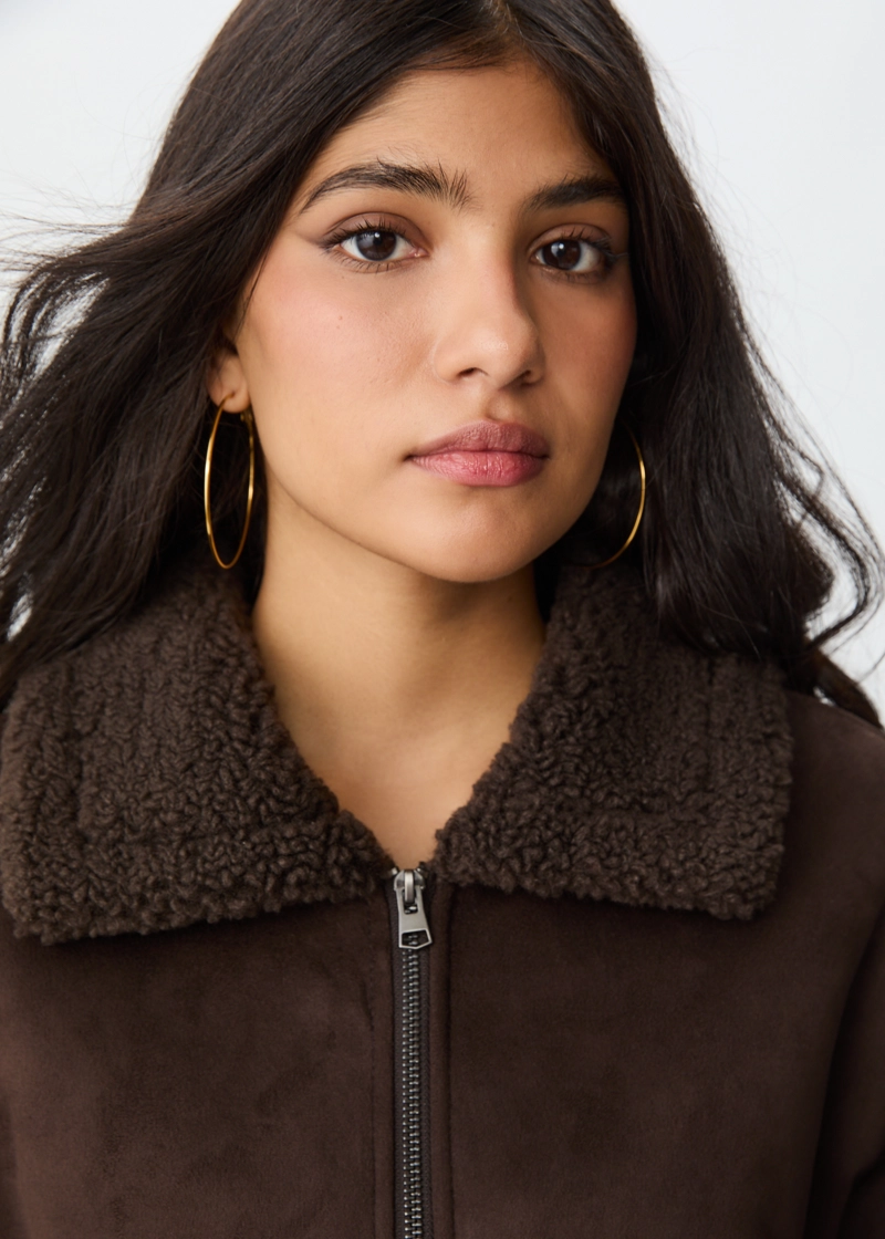 Двусторонняя куртка с комбинированным воротником