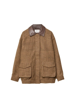 Куртка с карманами в елочку- Заказать в России