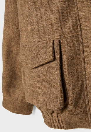 Куртка с карманами в елочку- Заказать в России