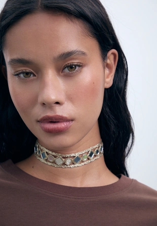 Чокер с мини-зеркалами- Заказать в России