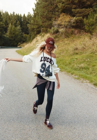 Асимметричная толстовка с принтом- Заказать в России