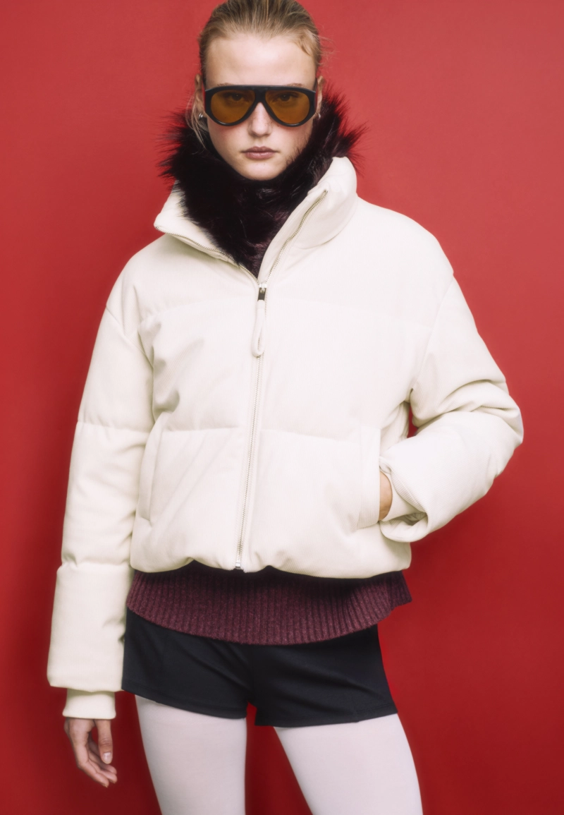 Стеганая вельветовая куртка