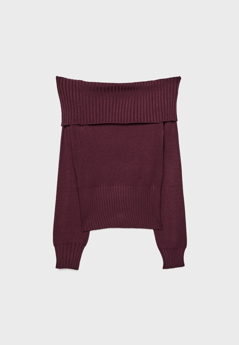 Вязаный джемпер с открытыми плечами