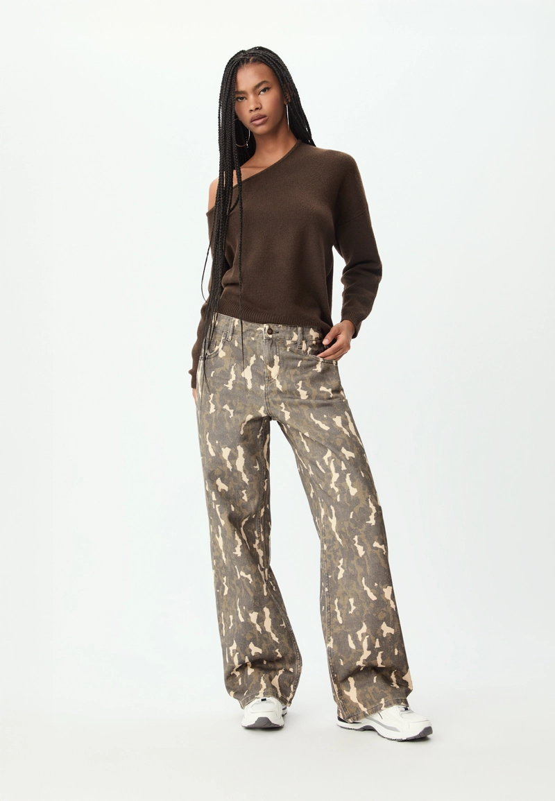 Брюки прямого кроя с принтом