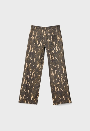 Брюки прямого кроя с принтом- Заказать в России